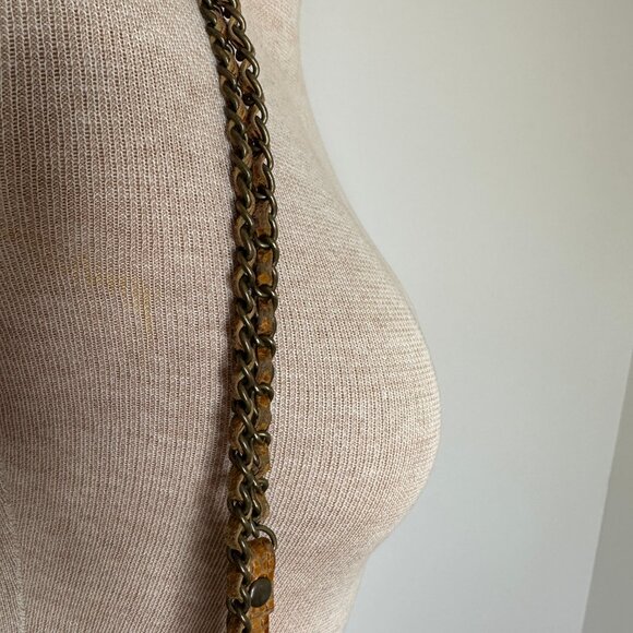 Hobo International Gold Yellow Leather Snakeskin Purse Crossbody Shoulder Strap - Picture 4 of 13